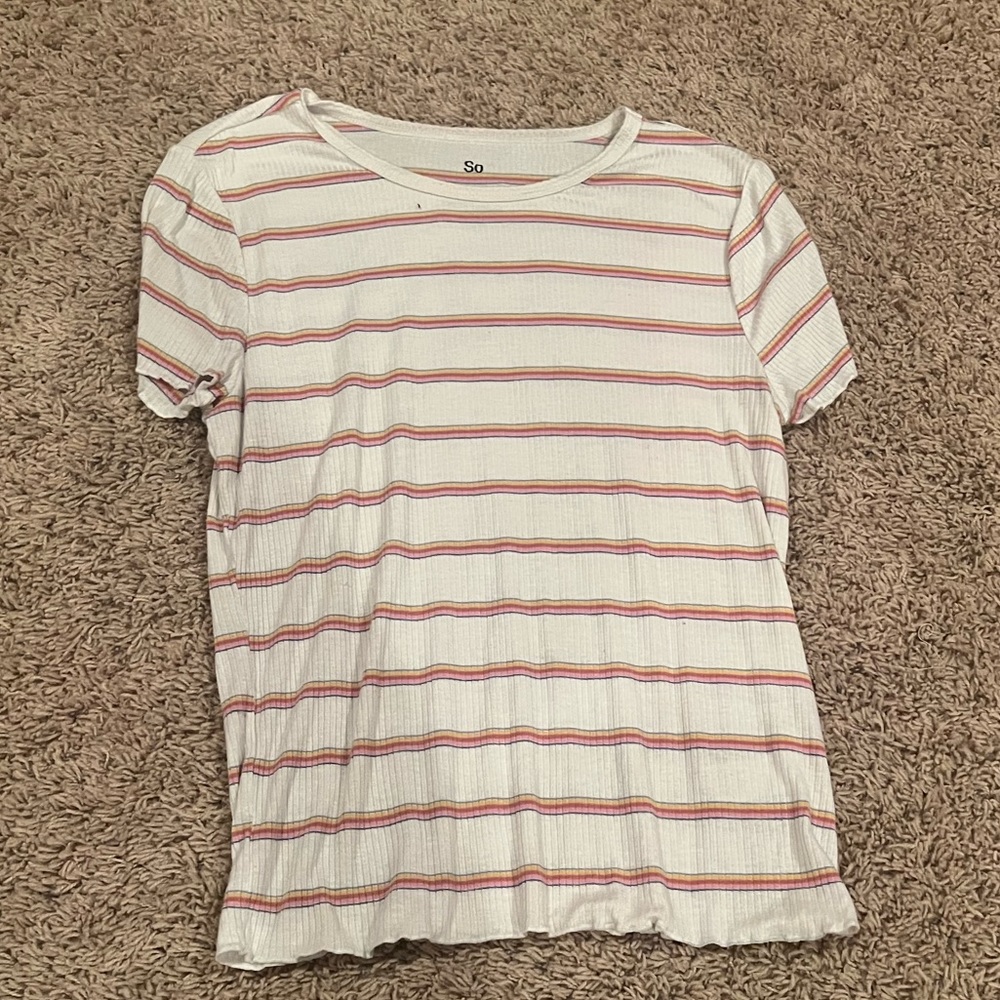 striped ribbed SO tee